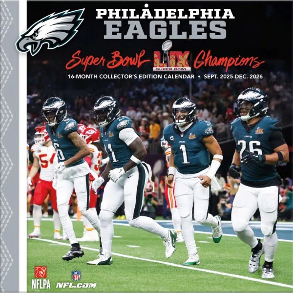 Philadelphia Eagles 12" x 12" 2026 Calendario de Pared Delantero