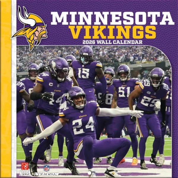Minnesota Vikings 12" x 12" 2026 Wall Calendar Front