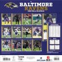 Baltimore Ravens 12" x 12" 2026 väggkalender baksida