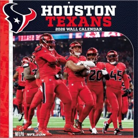 Houston Texans 12" x 12" 2026 Calendario de Pared Delantero