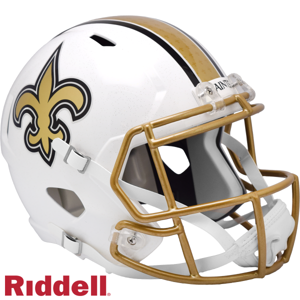 New Orleans Saints 2025 auf Filed Alternate Geschwindigkeit Replica Helm Seite