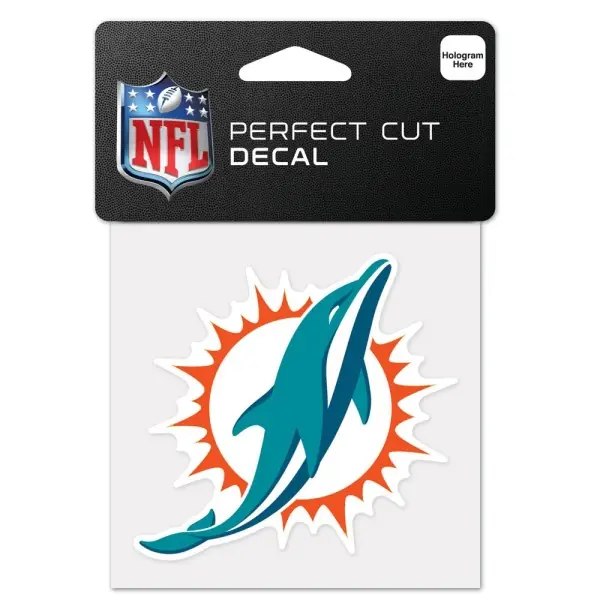 Autocollant logo Miami Dolphins 10 cm x 10 cm