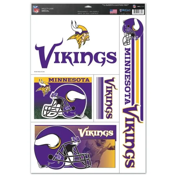 Minnesota Vikings Flera Användningsområden Klistermärke 5-Pack