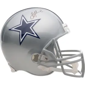 Troy Aikman Dallas Cowboys Autograferad Riddell Replika Hjälm