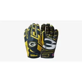 Wilson NFL Stretch Fit Youth Receivers Gloves - Green Bay Packers