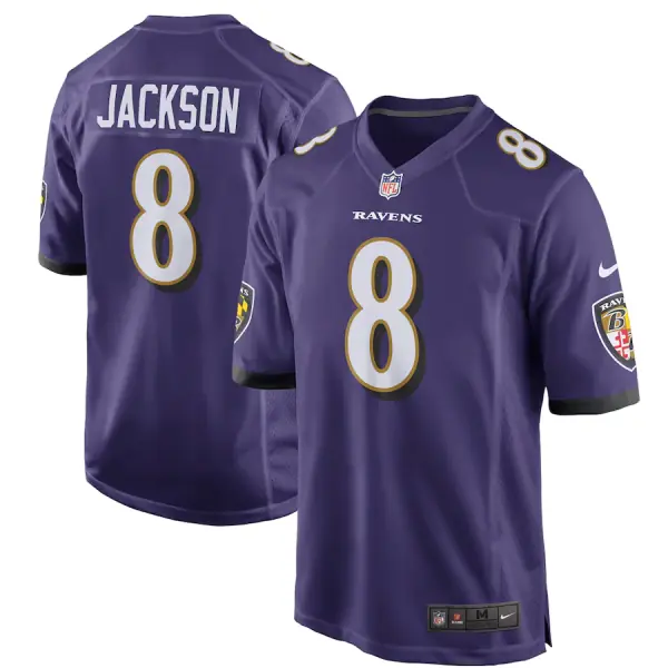 Maglia da gioco Nike dei Baltimore Ravens - Lamar Jackson Viola