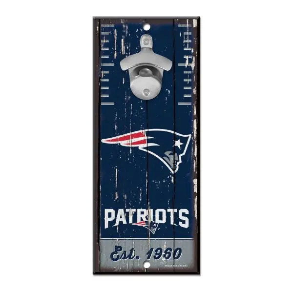 New England Patriots flasköppnarskylt 5" x 11"