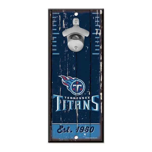 Tennessee Titans flaskeåbner skilt 5" x 11"