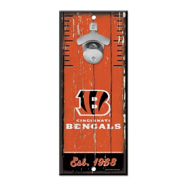 Letrero abrebotellas de Cincinnati Bengals 5" x 11"