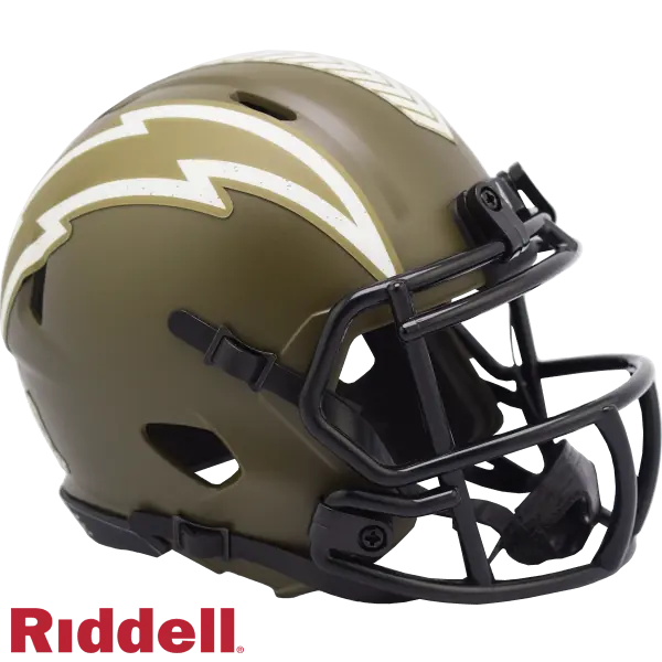 Casco Miniatura de Velocidad Riddell Salute To Service de Los Angeles Chargers