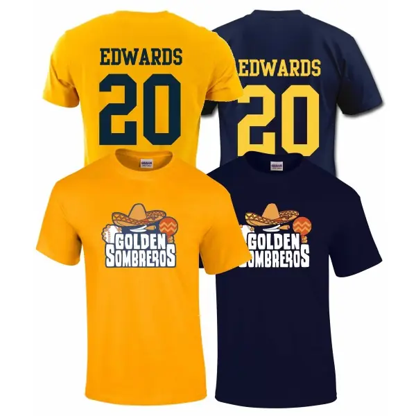 Golden Sombreros - Full Logo with Name and Number