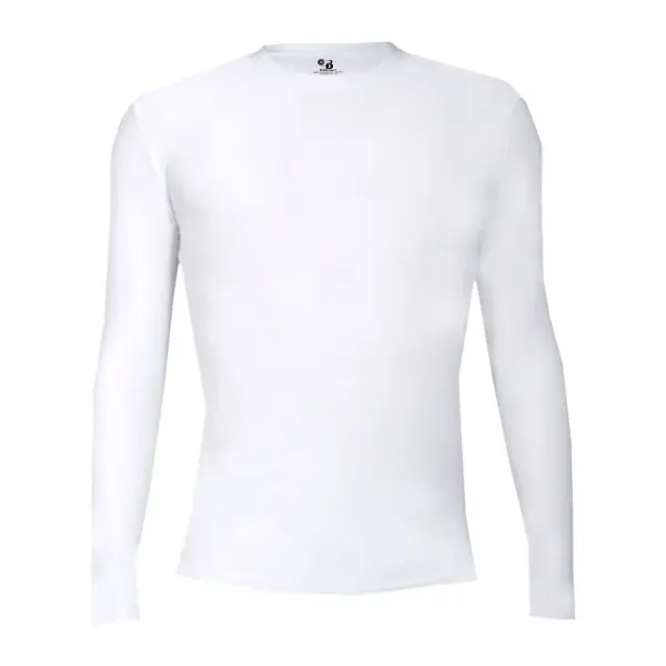 Pro Kompressions-Langarmshirt Weiß