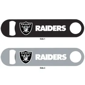 Abridor de Botellas de Metal de los Las Vegas Raiders Frente y Dorso