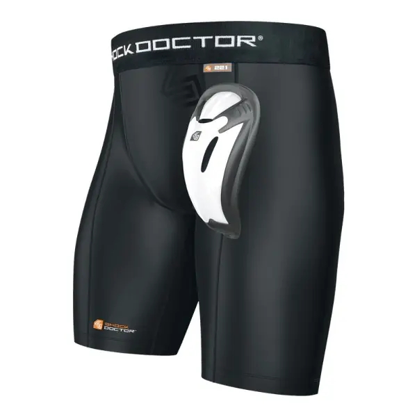 Short de compression Core Shock Doctor avec coque Bio Flex à l'avant