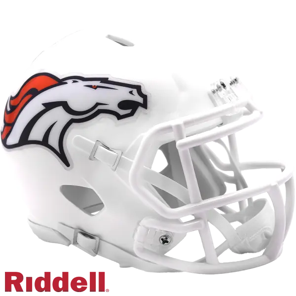 Casque miniatura Speed alternatif sur le terrain des Denver Broncos 2024