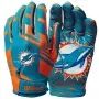 Guantes de receptor para adultos Miami Dolphins Wilson NFL Stretch Fit