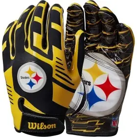Guanti da ricevitore Pittsburgh Steelers Wilson NFL Stretch Fit per adulti