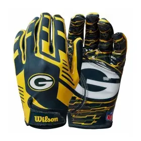 Gants de réception pour adulte Green Bay Packers Wilson NFL Stretch Fit