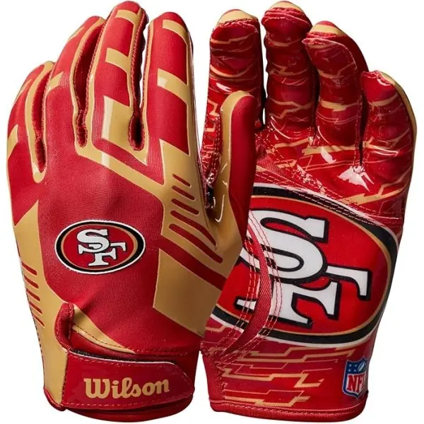 Guantes de receptor para adultos Wilson NFL Stretch Fit de los San Francisco 49ers