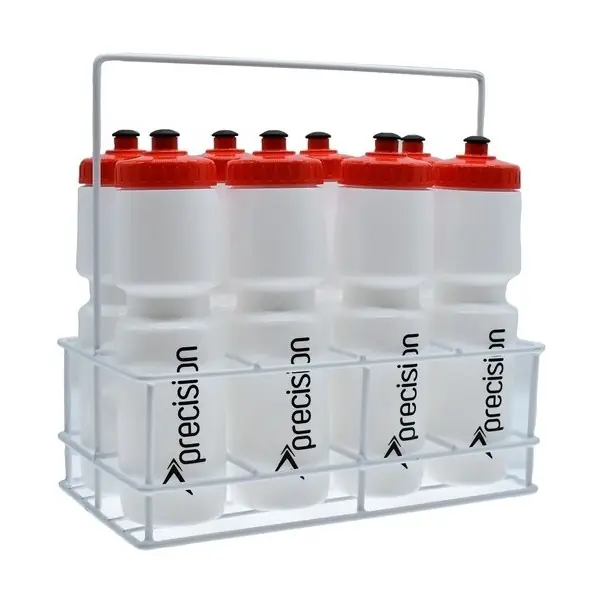 8 bouteilles d'eau Precision et support en fil métallique